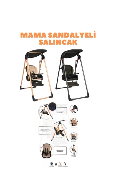 TURHAN BEBE Yeni Doğan Çeyiz Seti Bebek Arabası + Anne Yanı Beşik + Yürüteç +Salıncak+ Ana Dizi - 4