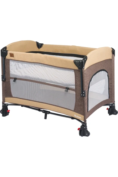 Mamma Maximum Anne Yanı Organizerli Dönenceli Cibinlikli Park Yatak Beşik 70 x 110 cm. - 7