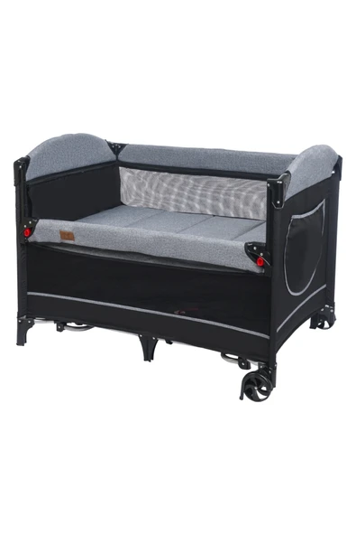 Mamma Ultimate Anne Yanı Organizerli Dönenceli Park Yatak Beşik 70 x 110cm ( Sünger Yatak Hediyeli ) - 3