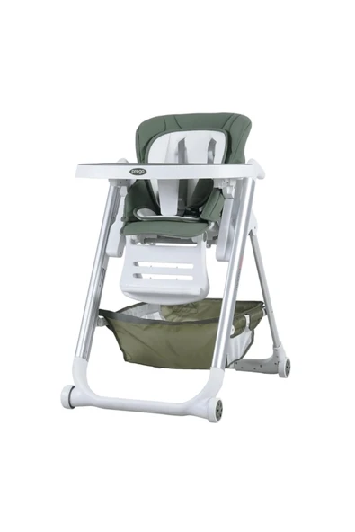 TURHAN BEBE Asansörlü Tekerlekli Ekstra Mama Tepsili Katlanır Mama Sandalyesi