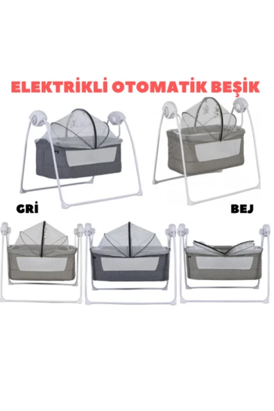 TURHAN BEBE Ahşap Anne Yanı Beşik + Bebek Arabası + Puset + Otomatik Beşik + Yürüteç + Mama Sandalyesi + Çanta - 4