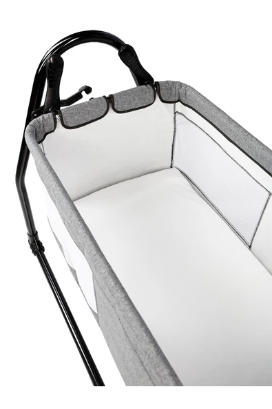 TURHAN BEBE Anne Yanı Sallanır Sabitlenir Fileli Cibinlikli Hamak Beşik + Yatak Hediye - 2