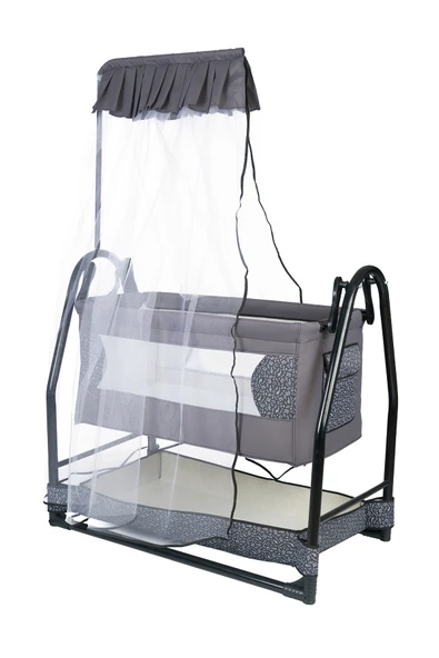 TURHAN BEBE Anne Yanı Sallanır Sabitlenir Fileli Geniş Sepetli Cibinlikli Hamak Beşik + Yatak Hediye