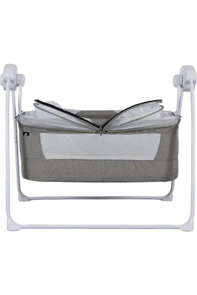 TURHAN BEBE Zaman Ayarlı 12 Farklı Müzik Pilli Kablolu Cibinlikli Anne Yanı Otomatik Elektrikli Beşik - 5