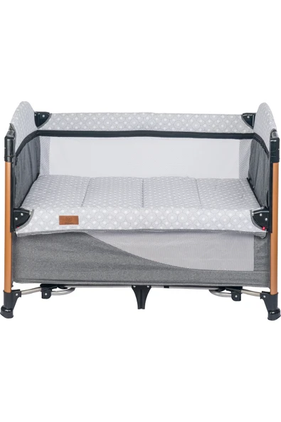 Mamma Luxury Alüminyum Anne Yanı Organizerli Dönenceli Park Yatak Beşik 70 x 110 cm. - 3