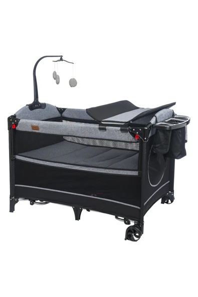 Mamma Ultimate Anne Yanı Organizerli Dönenceli Park Yatak Beşik 70 x 110cm ( Sünger Yatak Hediyeli ) - 2