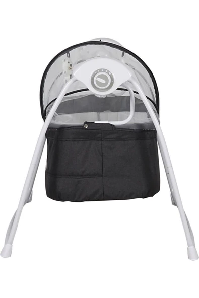 Sunny Baby Yeni Sezon Poky 9146 Caretta Elektrikli Ve Pilli Otomatik Sallanan Bebek Beşik-füme Siyah - 5