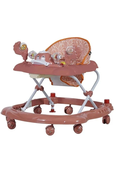 TURHAN BEBE 3 Kademe Müzikli Mama Tablalı Bebeğin İlgisini Çekecek Çıngıraklı Oyuncaklı Yürüteç Örümcek - 2