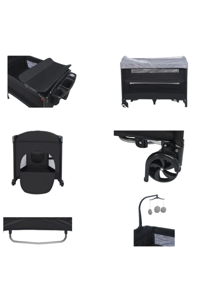 Mamma Ultimate Anne Yanı Organizerli Dönenceli Park Yatak Beşik 70 x 110 cm. - 5