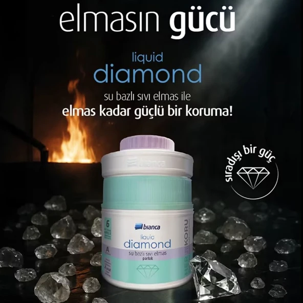 Bianca Liquid Diamond (Sıvı Elmas) Parlak Su Bazlı Vernik 600 ml - Resim 5