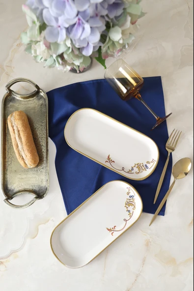 Keramika Bronze Bloom Noyan Kayık Tabak 26 cm 2 Adet 22926 ürün görseli 1