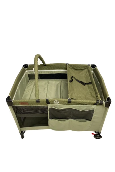 TURHAN BEBE Oyuncaklı Alt Açması Ara Katı Tekerlekli Oyun Park Beşik ( Yatak Hediye )70/110 - 5