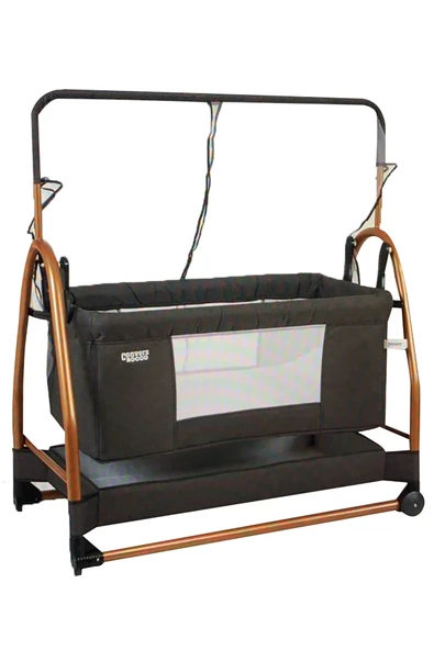 TURHAN BEBE Anne Yanı Sallanır Sabitlenir Tekerlekli Sepetli Fileli Cibinlikli Hamak Beşik + Yatak Hediye