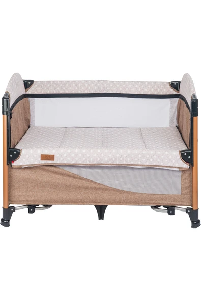 Mamma Luxury Alüminyum Anne Yanı Organizerli Dönenceli Park Yatak Beşik 70 x 110 cm. - 3