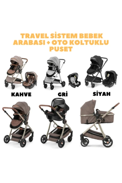 TURHAN BEBE Ahşap Anne Yanı Beşik + Bebek Arabası + Puset + Otomatik Beşik + Yürüteç + Mama Sandalyesi + Çanta - 3