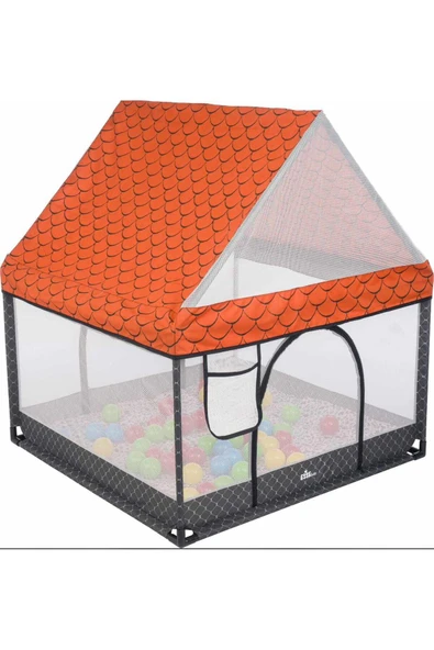 TURHAN BEBE Bebek ve Çocuk Çatılı Oyun Alanı 50 Adet Renkli Oyun Topları - 3