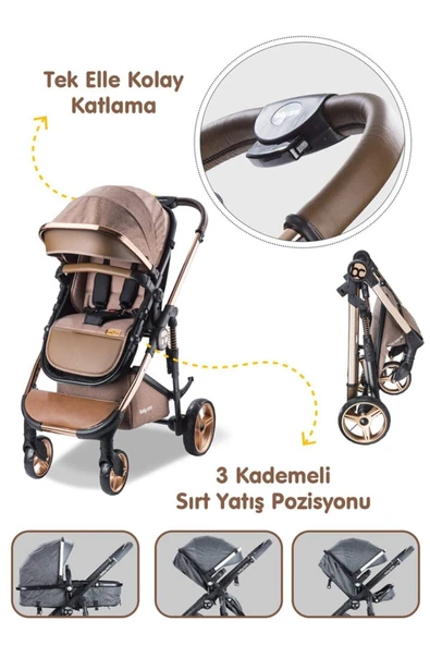 Baby Care Bc-440 Collarado Chrome Travel Puset Kahve ( N ) - 2