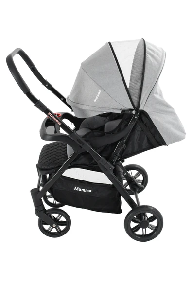 Mamma Alfa Plus 6 İn 1 Yeni Nesil Mama Tablalı Çift Yönlü Travel Sistem Bebek Arabası - 6