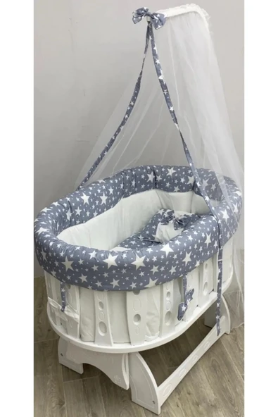 TURHAN BEBE Şehzade Anne Yanı Sallanır Sabitlenir Cibinlikli Sepet Beşik - Salıncak Hamak Bebek Beşiği Ana Dizi ürün görseli