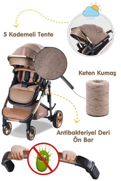Baby Care Bc-440 Collarado Chrome Travel Puset Kahve ( N ) - 6