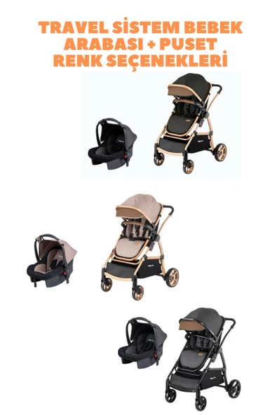 TURHAN BEBE Lüx Yeni Doğan Çeyiz Seti Bebek Araba + Beşik + Yürüteç + Mama Sandalye + Banyo Seti + Oyun Halısı - 3