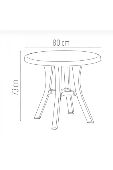 Royal Rattan Desenli Yuvarlak Masa 80 cm.Şemsiye Delikli, Dayanıklı ve Şık - 2
