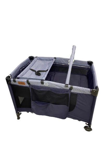 TURHAN BEBE Oyuncaklı Alt Açması Ara Katı Tekerlekli Oyun Park Beşik 70/110 Yatak Hediyeli - 3