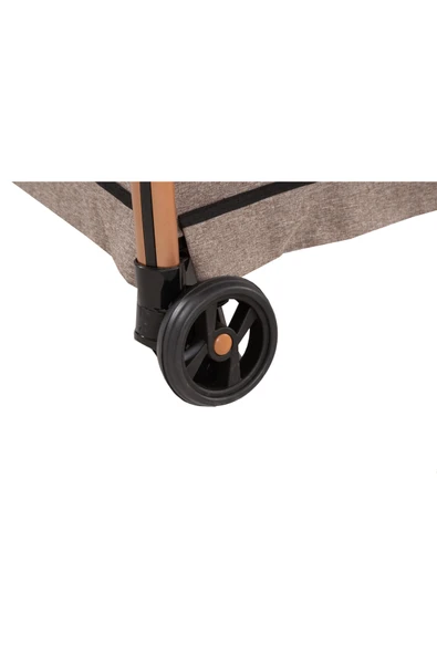 TURHAN BEBE Yeni Nesil Premium Gold Oyun Park Beşik Sallanır Cibinlikli Oyuncaklı Alt Açması Yatak Hediye - 4