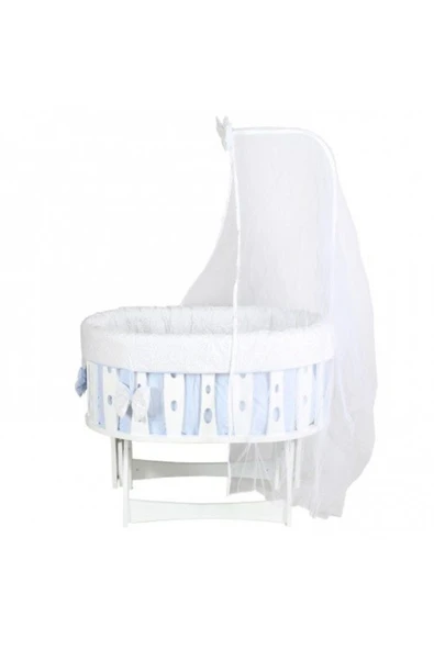 TURHAN BEBE Şehzade Anne Yanı Sallanır Sabitlenir Cibinlikli Sepet Beşik - Salıncak Hamak Bebek Beşiği Ana Dizi - 2