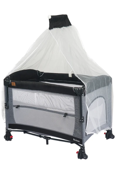 Mamma Maximum Anne Yanı Organizerli Dönenceli Cibinlikli Park Yatak 70x110cm (Sünger Yatak Hediyeli) - 7