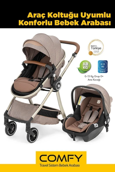 Comfy Luxury Süspansiyonlu Travel Sistem Bebek Arabası " Taşıma Puset"