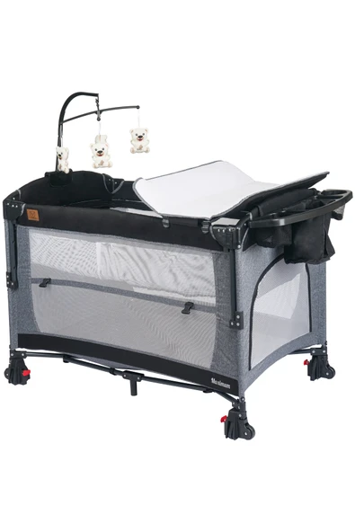 Mamma Maximum Anne Yanı Organizerli Dönenceli Cibinlikli Park Yatak 70x110cm (Sünger Yatak Hediyeli) - 2