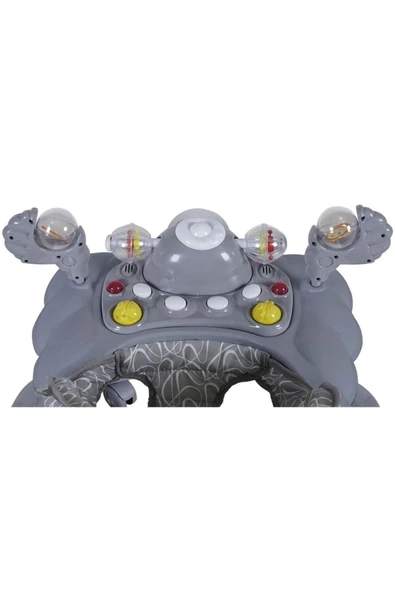 TURHAN BEBE 3 Kademe Müzikli Mama Tablalı Bebeğin İlgisini Çekecek Çıngıraklı Oyuncaklı Yürüteç Örümcek - 6