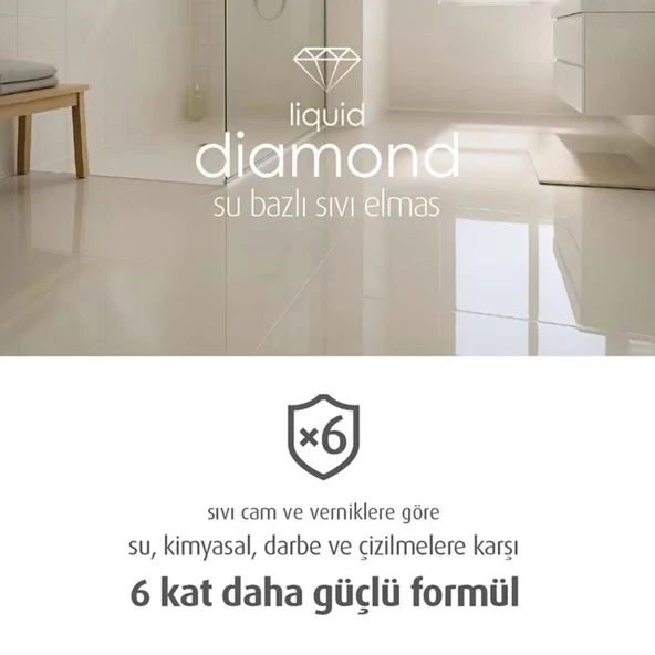 Bianca Liquid Diamond (Sıvı Elmas) Parlak Su Bazlı Vernik 600 ml - Resim 4