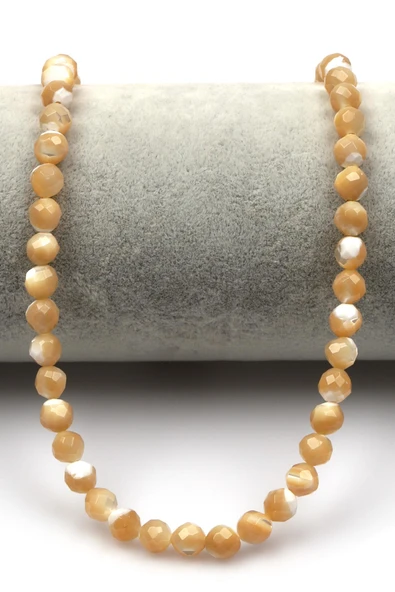 Esmer Sedef Doğal Taş Dizi 6 mm Fasetli Küre Kesim - Resim 2