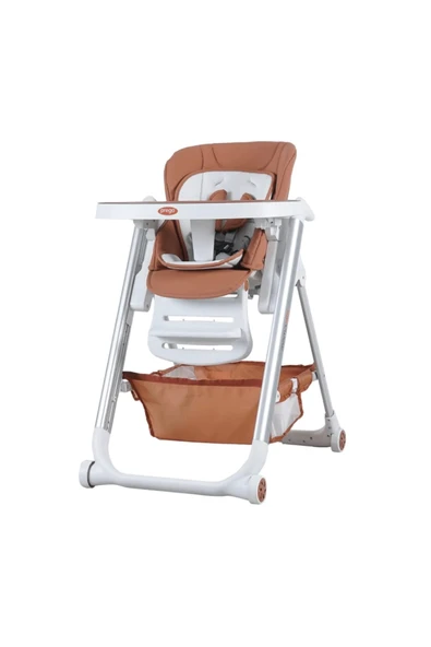 TURHAN BEBE Asansörlü Tekerlekli Ekstra Mama Tepsili Katlanır Mama Sandalyesi