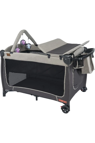 TURHAN BEBE Comfort Oyun Park Beşik Sallanır Cibinlikli Oyuncaklı Alt Açması