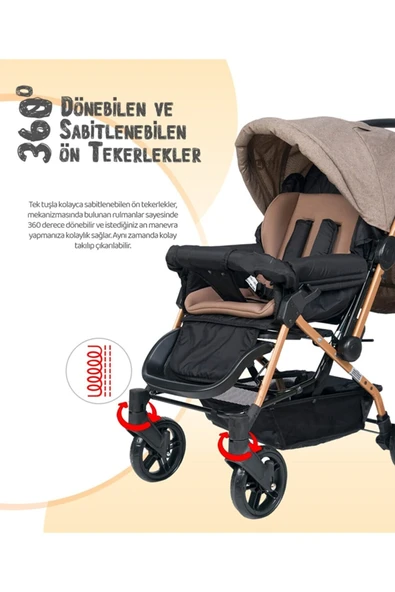 LİA BEBEK 4 Baby Çift Yönlü Travel Sistem Bebek Arabası Ayak Örtüsü Hediye Ilkadım Bebe - Resim 7