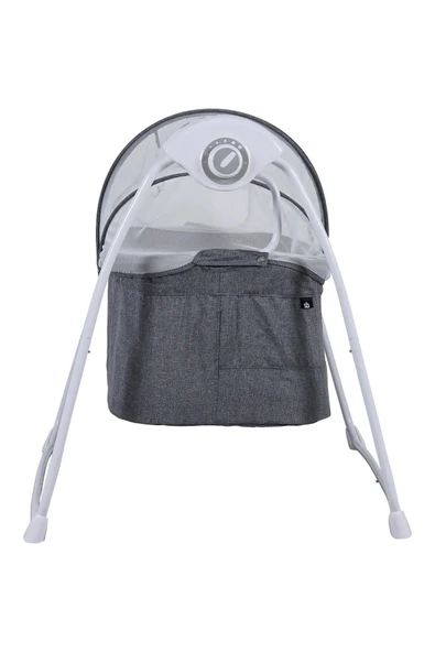 TURHAN BEBE Zaman Ayarlı 12 Farklı Müzik Pilli Kablolu Cibinlikli Anne Yanı Otomatik Elektrikli Beşik - 4