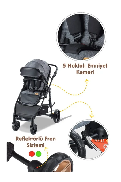 Baby Care Bora Cross - Travel Sistem Bebek Arabası - 6