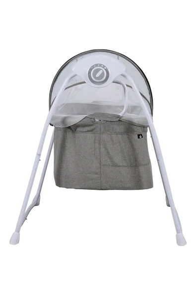 TURHAN BEBE Zaman Ayarlı 12 Farklı Müzik Pilli Kablolu Cibinlikli Anne Yanı Otomatik Elektrikli Beşik - 4