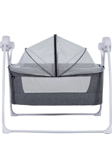 TURHAN BEBE Zaman Ayarlı 12 Farklı Müzik Pilli Kablolu Cibinlikli Anne Yanı Otomatik Elektrikli Beşik - 2