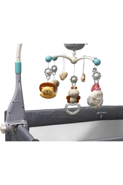 TURHAN BEBE Tüm Beşiklerle Uyumlu Uzaktan Kumandalı 360° dönebilen oyuncaklar Müzikli Işıklı Dönence - 6