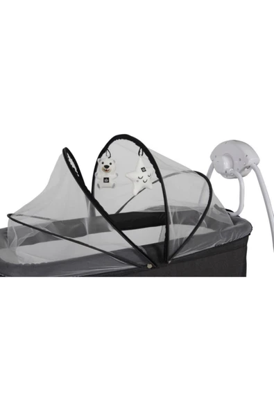 Sunny Baby Yeni Sezon Poky 9146 Caretta Elektrikli Ve Pilli Otomatik Sallanan Bebek Beşik-füme Siyah - 6