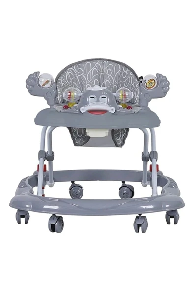 TURHAN BEBE 3 Kademe Müzikli Mama Tablalı Bebeğin İlgisini Çekecek Çıngıraklı Oyuncaklı Yürüteç Örümcek - 2