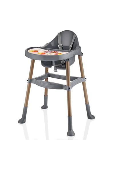 TURHAN BEBE Emniyet Kemerli Kaymaz Tabanlı Çıkarılabilir Mama Tablalı Mama Sandalyesi