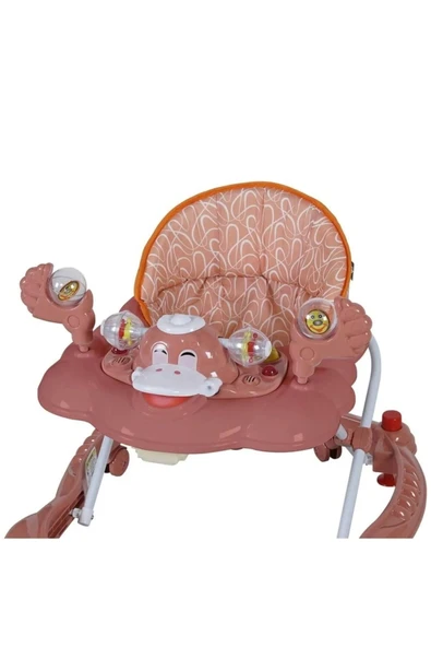 TURHAN BEBE 3 Kademe Müzikli Mama Tablalı Bebeğin İlgisini Çekecek Çıngıraklı Oyuncaklı Yürüteç Örümcek - 6