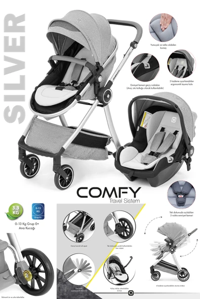 Comfy Turhan Bebe Travel Süspansiyonlu Bebek Arabası Turhan Bebe ürün görseli