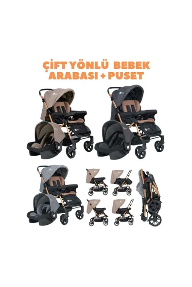 TURHAN BEBE Yeni Doğan King Çeyiz Seti Bebek Araba Puset Beşik Yürüteç Mama Sandalyesi Çanta - 2