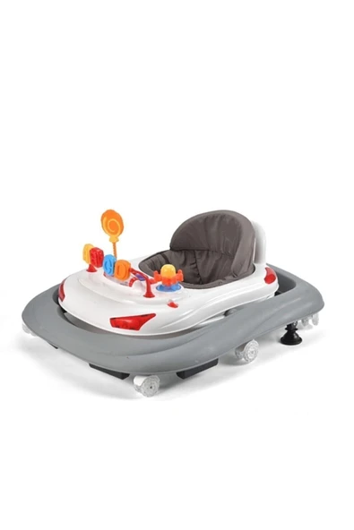BabyHope 219 Tobby Yürüteç Yürüme Arabası Bebek Yürüteci Gri - 4